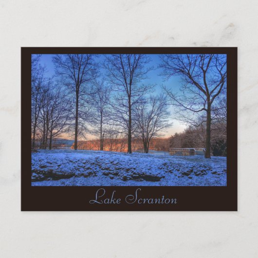 Scranton PA Lake Scranton Post Card Winter Light Postkarte (Vorderseite)