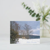 Scranton PA Lake Scranton Post Card Winterbank Postkarte (Stehend Vorderseite)