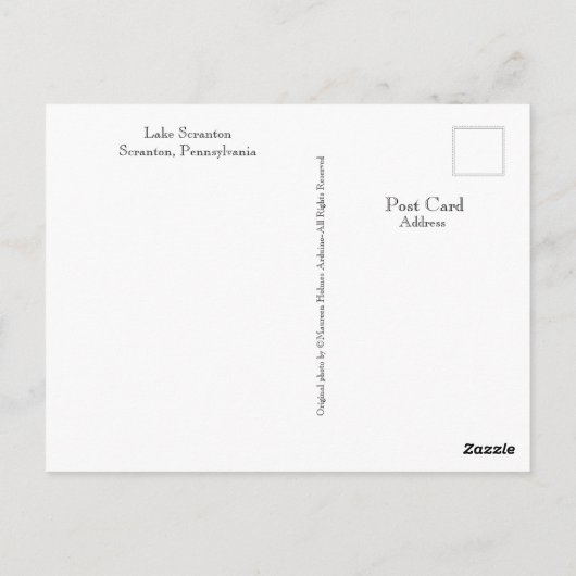 Scranton PA Lake Scranton Post Card Winterbank Postkarte (Rückseite)