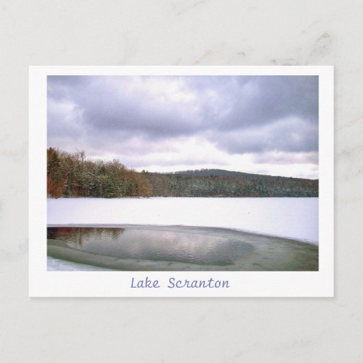 Scranton PA Lake Scranton Post Card Winterfarbe Postkarte (Vorderseite)