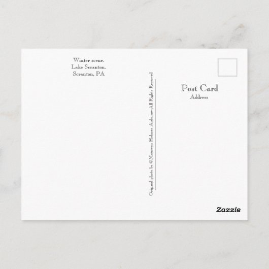 Scranton PA Lake Scranton Post Card Winterlandscha Postkarte (Rückseite)