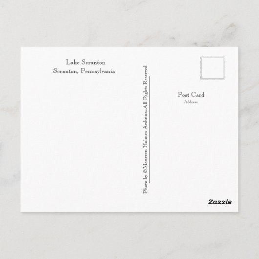 Scranton PA-Lake Scranton Postkarte Ausgeglichene (Rückseite)