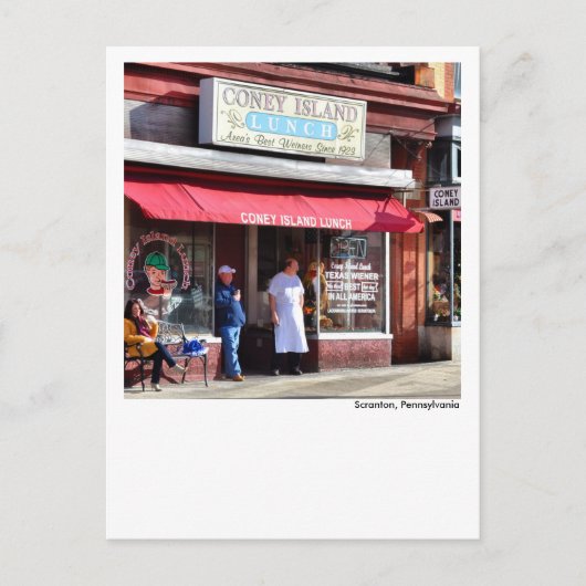 Scranton PA Post Card-Coney Insel Lackawanna Postkarte (Vorderseite)