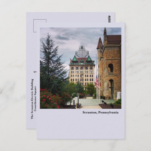 Scranton, PA Post Card Scranton Electric Gebäude Postkarte (Vorne/Hinten)