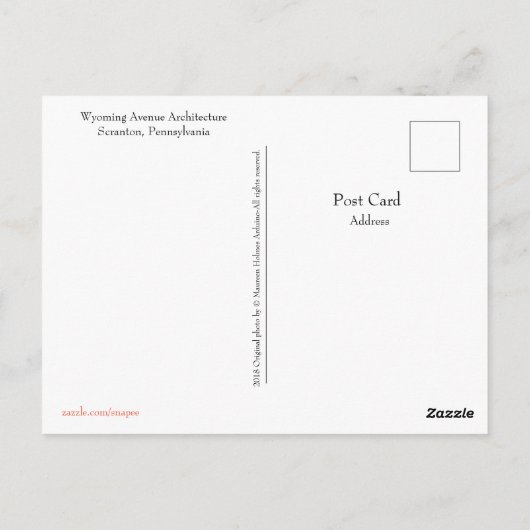 Scranton,Pa Post Card-Wyoming Ave Architecture Postkarte (Rückseite)