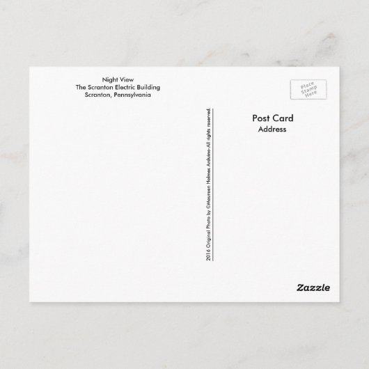 Scranton PA Postcard-Electric City Sign Postkarte (Rückseite)
