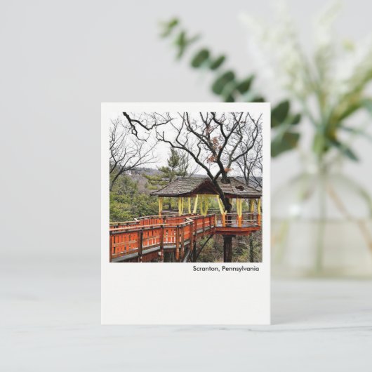 Scranton PA Postcard-Nay Aug Park Tree House Postkarte (Stehend Vorderseite)
