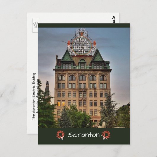 Scranton PA Postcard - The Electric City Postkarte (Vorne/Hinten)