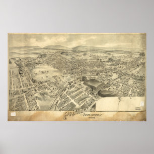 Scranton Pennsylvania 1892 antike panoramische Poster