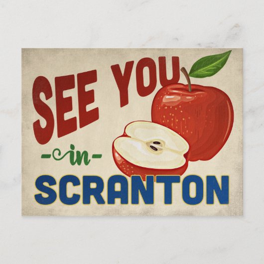 Scranton Pennsylvania Apple - Vintage Travel Postkarte (Vorderseite)