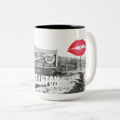 SCRANTON PENNSYLVANIA BLUE LANTERRESTAURANT ZWEIFARBIGE TASSE (VorderseiteRechts)