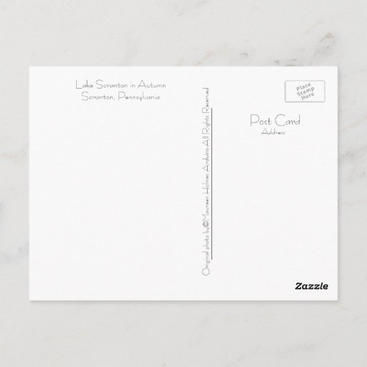 Scranton-See Postcard Scranton PA-Herbst Postkarte (Rückseite)