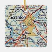 Scranton Vintag Map Keramikornament (Vorderseite)