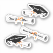 Scrap Book Grad Cap Diploma Abschluss Aufkleber (Vorderseite)