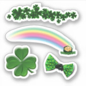 Scrap Booking Clovers Rainbow St. Patrick's Day Aufkleber (Vorderseite)