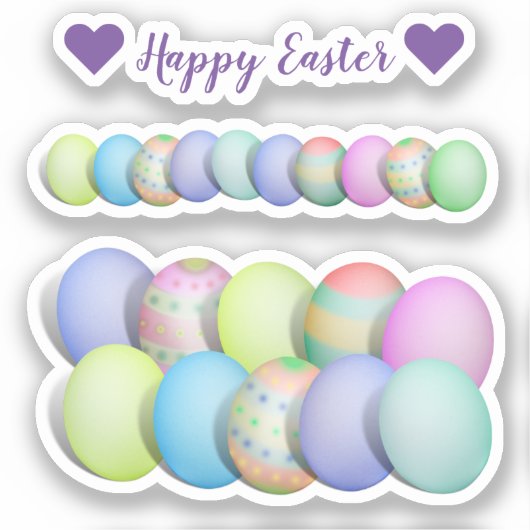 Scrap Booking farbige Eier Ostern Aufkleber (Vorderseite)