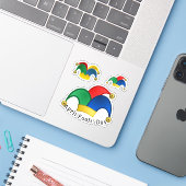 Scrap Booking Jesters Hat April Fools Day Aufkleber (Laptop mit iPhone)