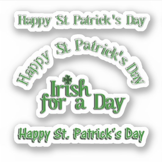 Scrap Booking Text St. Patrick's Day Aufkleber (Vorderseite)