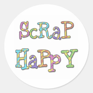 Scrap Happy Runder Aufkleber