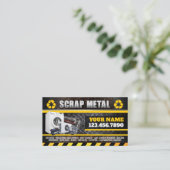 Scrap Metal English & Spanish Business Card Visitenkarte (Stehend Vorderseite)