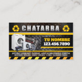 Scrap Metal English & Spanish Business Card Visitenkarte (Rückseite)