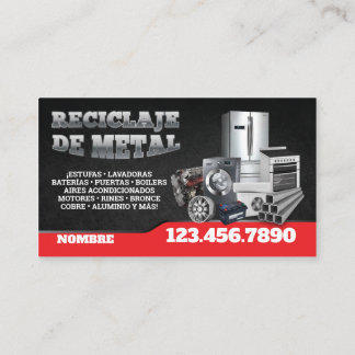 Scrap Metal Recycle English-Spanish Business Card Visitenkarte