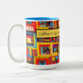 Scrap quilcoffee Bold Improv Patchwork  Zweifarbige Tasse (Links)