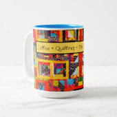 Scrap quilcoffee Bold Improv Patchwork  Zweifarbige Tasse (Vorderseite Links)