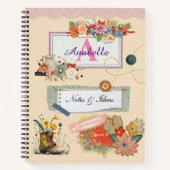 Scrapbook Collage handgefertigt Art Monogramm indi Notizblock (Vorderseite)