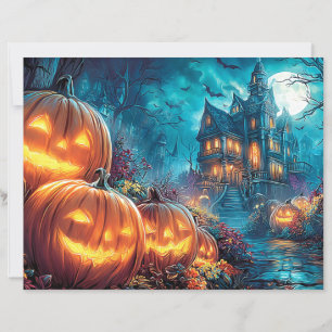 Scrapbook Gothic Spuk House Jack-O-Lanterns