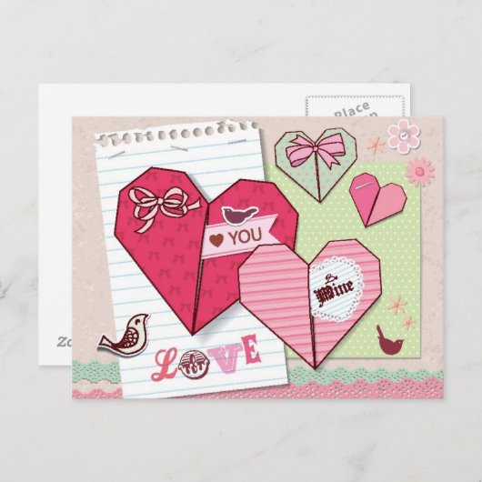 Scrapbook mit Lieben Postkarte (Vorne/Hinten)