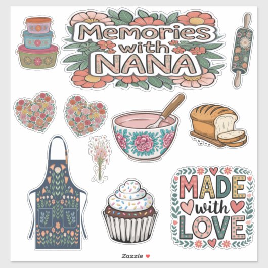 Scrapbook Nana Custom-Cut Vinyl Sticker (Blatt)