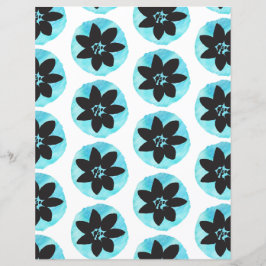 Scrapbook Paper Blue Watercolor Tropical Blume