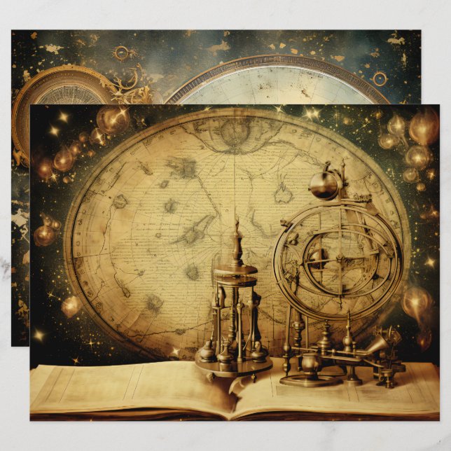Scrapbook Paper der Astronomie (Vorne/Hinten)