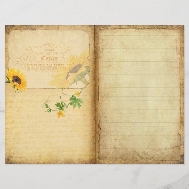 Scrapbook Paper des Sunflower Journal (Vorderseite)