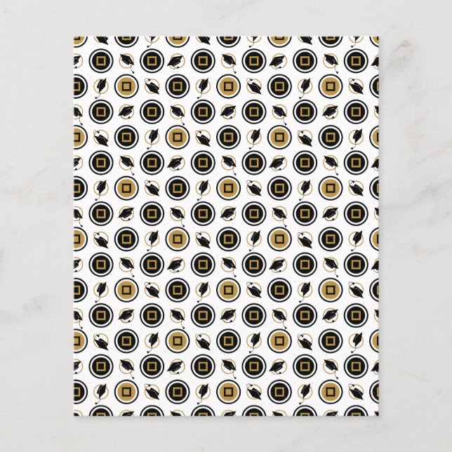 Scrapbook Paper für Schwarz-Gold-Abschluss (Vorderseite)
