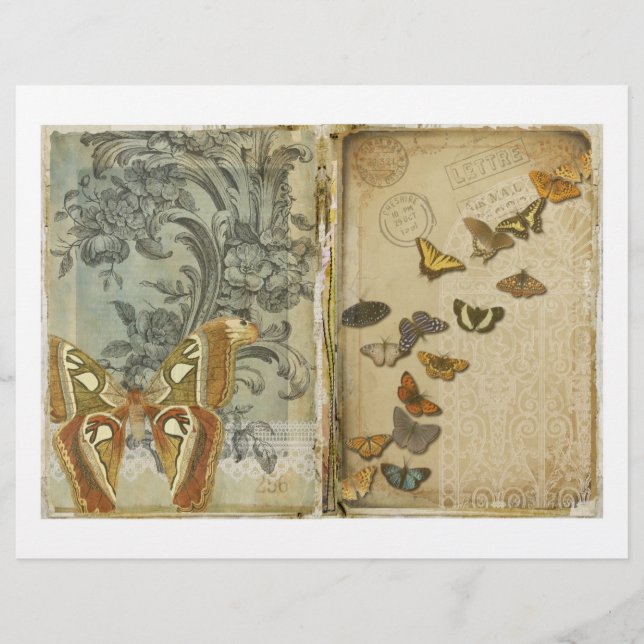 Scrapbook Paper Moth and Butterfly Junk Journal (Vorderseite)
