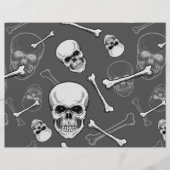 Scrapbook Paper of Grey and White Skulls and Bones Flyer (Vorne)