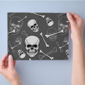 Scrapbook Paper of Grey and White Skulls and Bones Flyer (Hand)