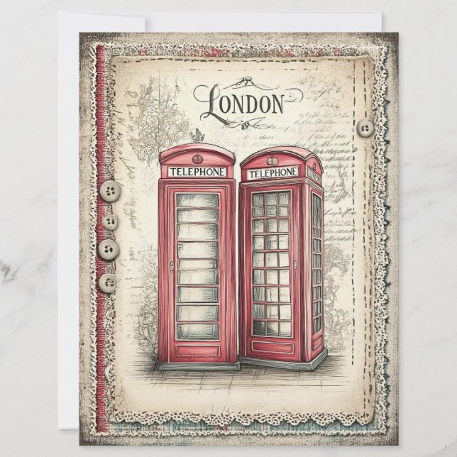Scrapbook Paper von London & Lace Decoupage (Vorderseite)