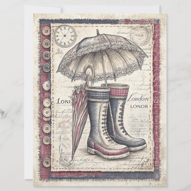 Scrapbook Paper von London & Lace Decoupage (Vorderseite)