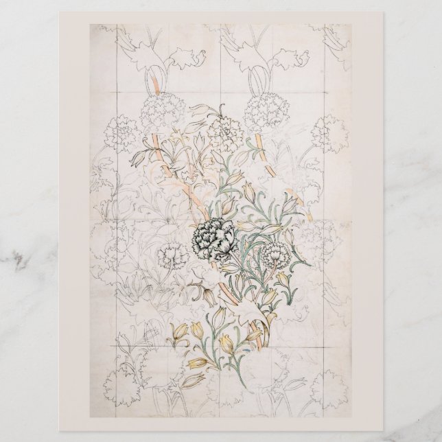 SCRAPBOOK PAPIER : WILLIAM MORRIS : WILD TULIP (Vorderseite)