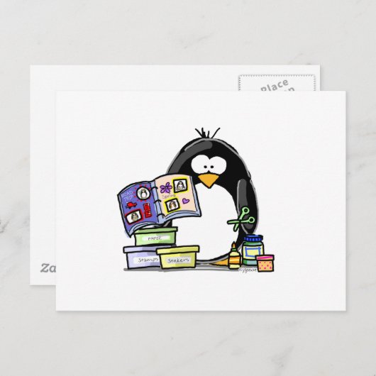 Scrapbook Penguin Postkarte (Vorne/Hinten)