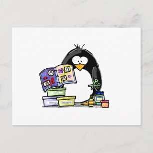 Scrapbook Penguin Postkarte