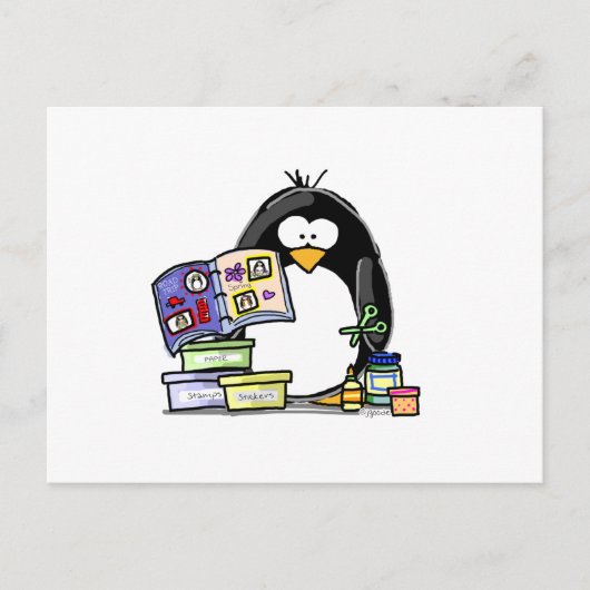 Scrapbook Penguin Postkarte (Vorderseite)