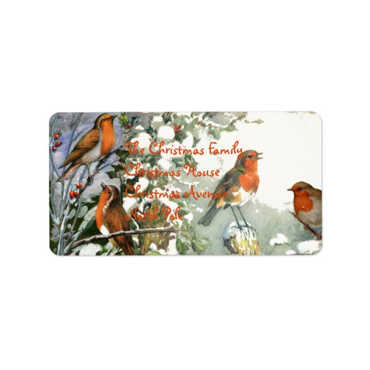 Scrapbook Robins Adressaufkleber (Vorne)