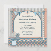 Scrapbook Sailboat Kindermädchen Party Einladung (Rückseite)