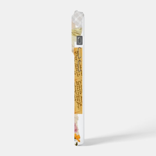 Scrapbook Style Floral Journal Cover Case iPhone Hülle (Linke Seite)