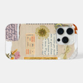 Scrapbook Style Floral Journal Cover Case iPhone Hülle (Rückseite (Horizontal))