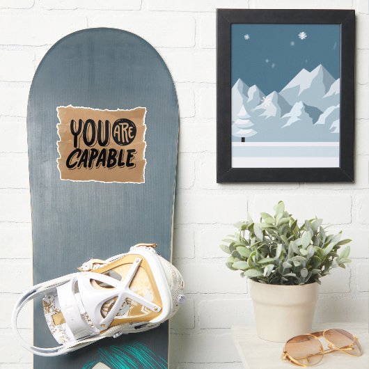 Scrapbook Style Motivation Quote Stickers Aufkleber (Snowboard)